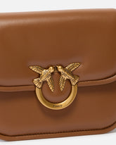 Borsa media a spalla Love Bag Box in nappa - Marrone | Pinko