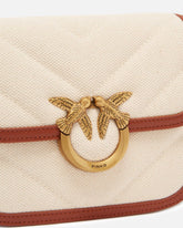 Borsa a spalla piccola squadrata Love Bag in canvas e pelle - | Pinko