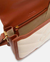 Borsa a spalla piccola squadrata Love Bag in canvas e pelle - | Pinko