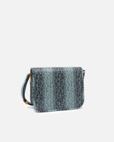 Borsa a spalla piccola squadrata Love Bag stampa rettile - | Pinko