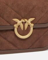 Kleine Schultertasche Mini Love Bag Box aus Veloursleder - | Pinko