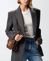 Kleine Schultertasche Mini Love Bag Box aus Veloursleder - | Pinko