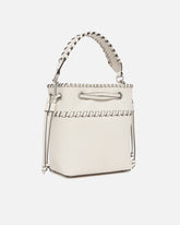 Small leather bucket bag with threads - | Pinko