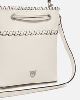 Borsa piccola a secchiello in pelle con infilature - | Pinko