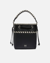 Small leather bucket bag with threads - | Pinko
