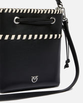 Small leather bucket bag with threads - | Pinko