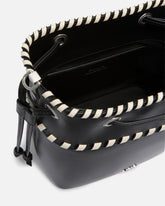 Small leather bucket bag with threads - | Pinko