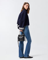 Small leather bucket bag with threads - | Pinko