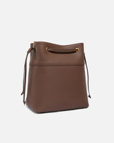 Średnia skórzana kubełkowa torebka na ramię z logo Love Birds - | Pinko