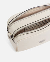 Medium chevron leather camera bag with strap - | Pinko