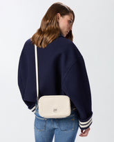 Medium chevron leather camera bag with strap - | Pinko