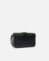 Skórzana miękka torebka na ramię Mini Love Bag - Czarny | Pinko