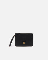 Pochette squadrata da polso in pelle con logo uccellini - | Pinko