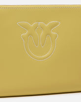 Pochette da polso in pelle con logo uccellini - | Pinko