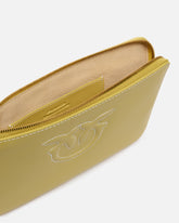 Pochette da polso in pelle con logo uccellini - | Pinko