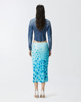 Gonna longuette georgette sfumata con paillettes e strass - | Pinko