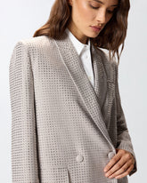 Oversized double-breasted blazer with rhinestones - | Pinko