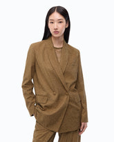 Zweireihige Oversize-Jacke mit Strasssteinen - Grün | Pinko