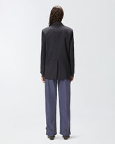 Blazer gessato doppiopetto in lana - | Pinko