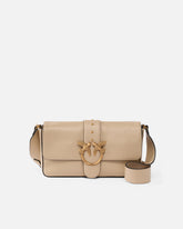 Borsa media a spalla Love Bag in pelle - Beige | Pinko