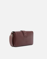 Borsa media a spalla Love Bag in pelle - Burgundy | Pinko