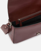 Borsa media a spalla Love Bag in pelle - Burgundy | Pinko