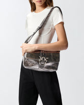 Mittlere Schultertasche Baby Love Bag One Slouchy aus laminiertem Leder - Grau | Pinko