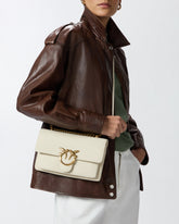 Borsa piccola a tracolla Love Bag in pelle morbida - Bianco | Pinko