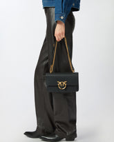 Petit sac à bandoulière Love Bag en cuir souple - Noir | Pinko