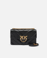 Borsa a tracolla media Love Bag in pelle bottalata con disegno a V e logo - | Pinko