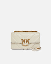 Borsa a tracolla media Love Bag One Light in nappa chevron - Bianco | Pinko