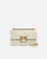 Medium Love Bag One Light chevron nappa leather crossbody bag - White | Pinko