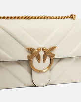 Medium Love Bag One Light chevron nappa leather crossbody bag - White | Pinko