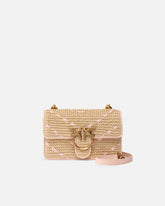 Kleine Handtasche Mini Love Bag One Light aus Chevron-Bast und Leder - Mehrfarbig Gelb-Rosa | Pinko