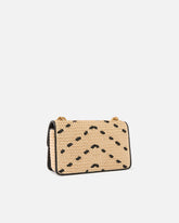 Mini Love Bag One Light small handbag in chevron raffia and leather - Multicolor Yellow-Black | Pinko