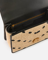 Petit sac à main Mini Love Bag One Light en raphia à chevrons et cuir - | Pinko