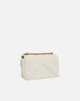Mini borsa Love Bag nappa trapuntata chevron con tracolla - Bianco | Pinko