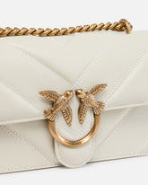 Mini borsa Love Bag nappa trapuntata chevron con tracolla - Bianco | Pinko