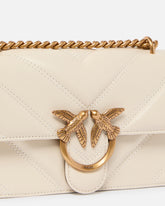 Borsa a mano piccola Love Bag One in pelle - Bianco | Pinko