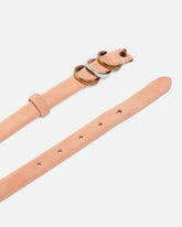 Cintura sottile 2cm in suede con anellini logati - | Pinko