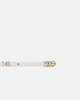 Cintura sottile 1,5cm cuoio con anelle in metallo - | Pinko