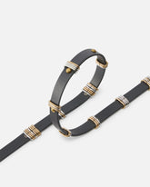 Cintura sottile 1,5cm cuoio con anelle in metallo - | Pinko