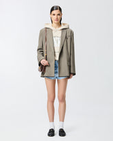 Shorts in denim chiaro sfrangiato - | Pinko