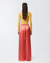 Pantaloni palazzo stile pigiama in satin - | Pinko