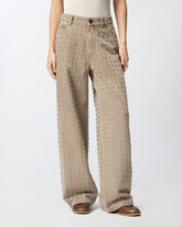 Jeans marroni con borchie - | Pinko