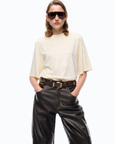 T-shirt à strass et logo - | Pinko