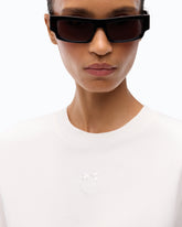 T-shirt con maniche ampie e logo Love Birds - Bianco | Pinko