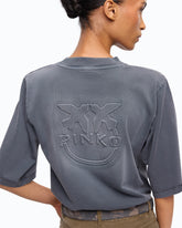 T-shirt délavé à logo Love Birds - | Pinko