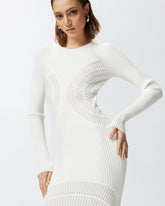 Vestito lungo aderente in maglia a coste - | Pinko