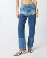 Jeans dritti con mini borchie strass - | Pinko